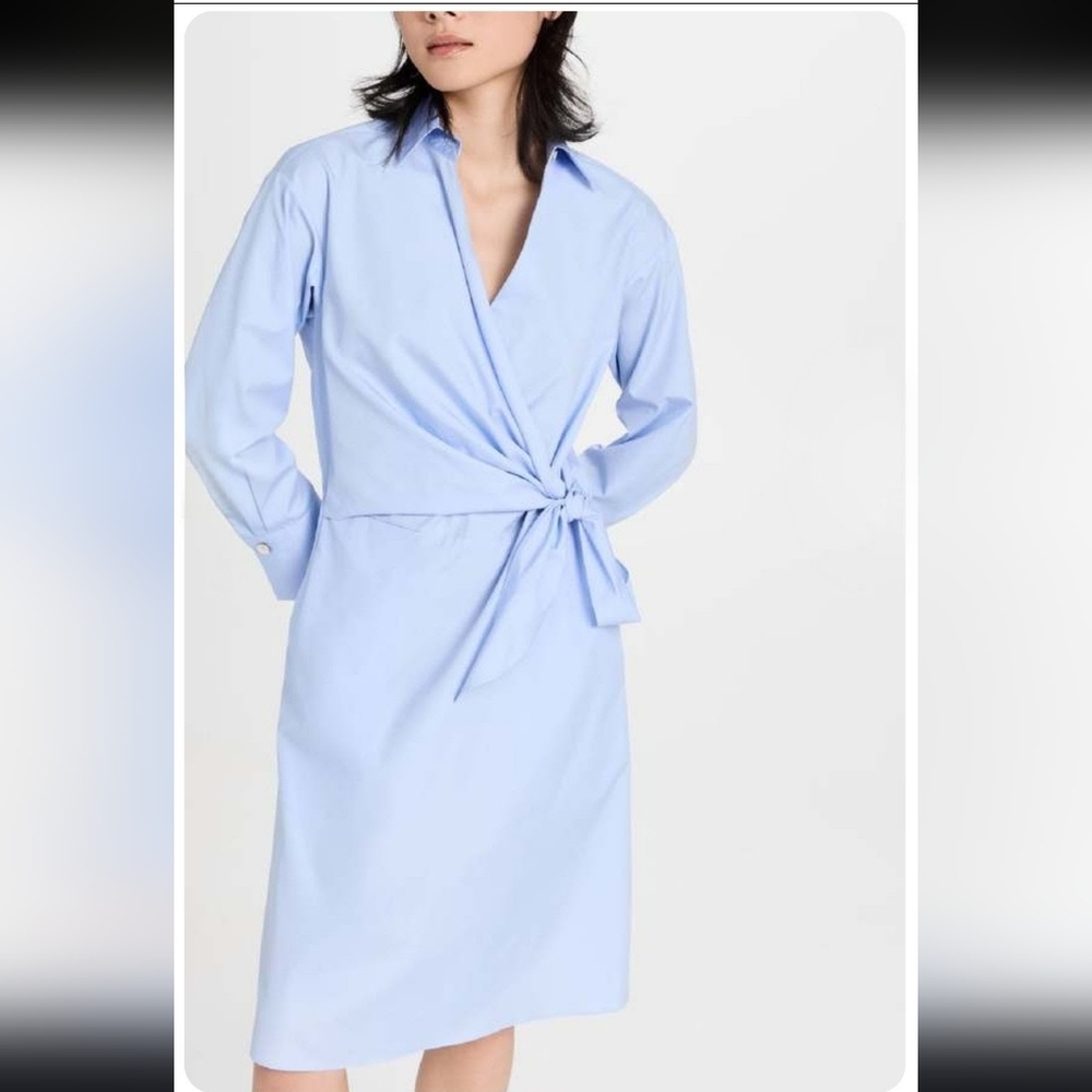 NWT $425 Vince Long-Sleeve Short Wrap Shirtdress Size 8 - Picture 8 of 16